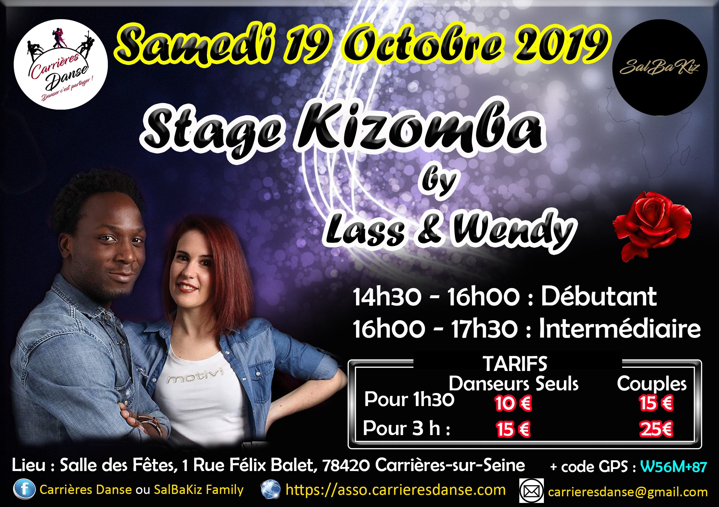 Samedi 19 octobre : Stage de kizomba !